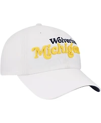 '47 Brand Women's White Michigan Wolverines Pensacola Clean Up Adjustable Hat
