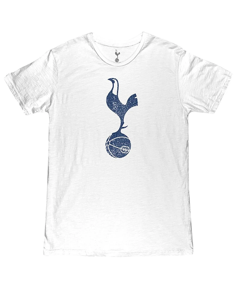 1863FC Men's White Tottenham Hotspur Mono Crest Slub T-Shirt