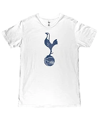 1863FC Men's White Tottenham Hotspur Mono Crest Slub T-Shirt