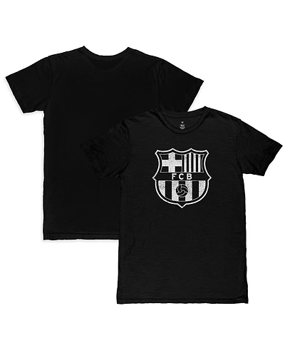 1863FC Men's Black Barcelona Mono Crest Slub T-Shirt