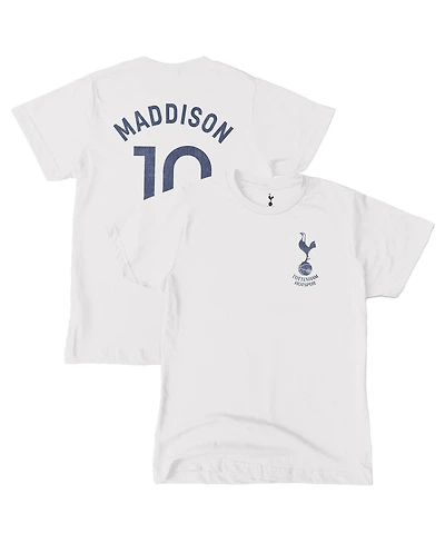 1863FC Big Boys and Girls James Maddison White Tottenham Hotspur Player T-Shirt