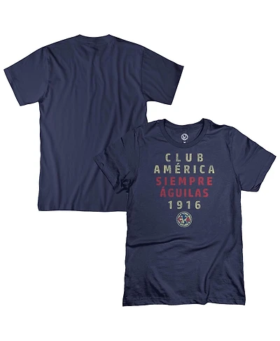 1863FC Men's Navy Club America Tapered Text T-Shirt