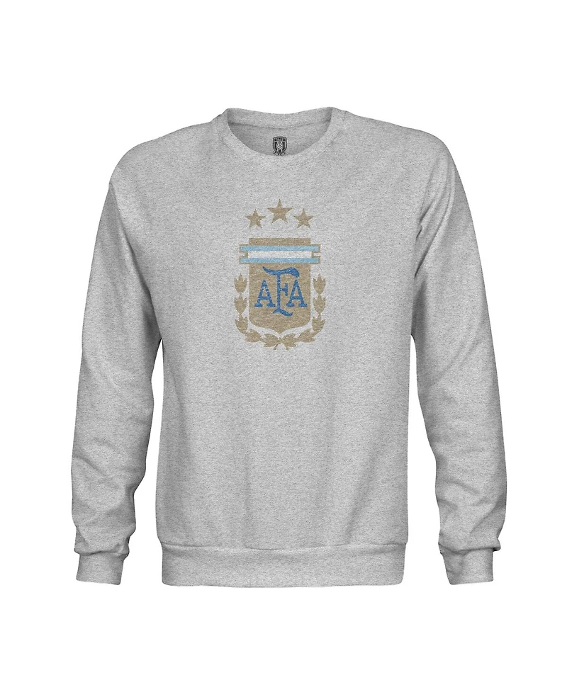 1863FC Men's Heather Gray Argentina National Team Pullover Crewneck Sweatshirt