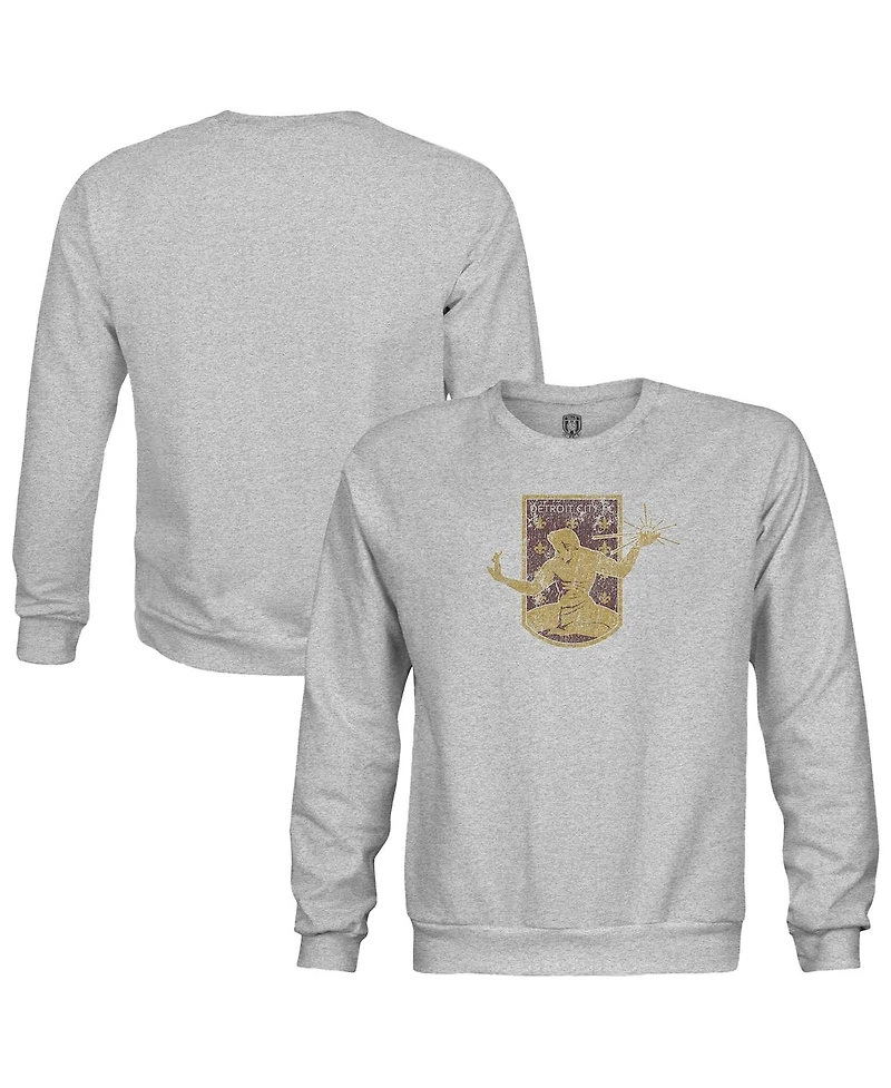 1863FC Big Boys and Girls Heather Gray Detroit City Fc Color Badge Pullover Sweatshirt