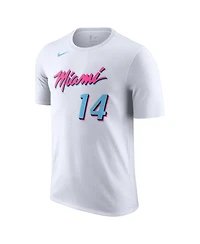 Nike Men's Tyler Herro White Miami Heat City Vice Name Number T-Shirt