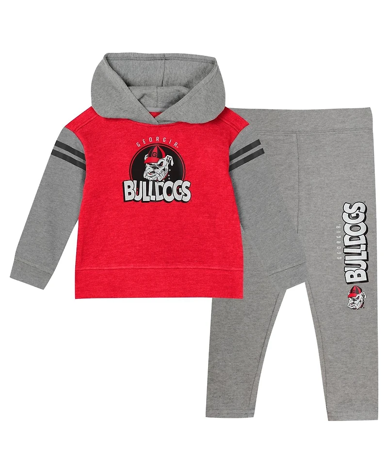 Outerstuff Girls Toddler 2-Piece Georgia Bulldogs Clubhouse Pullover Hoodie and Legging Set