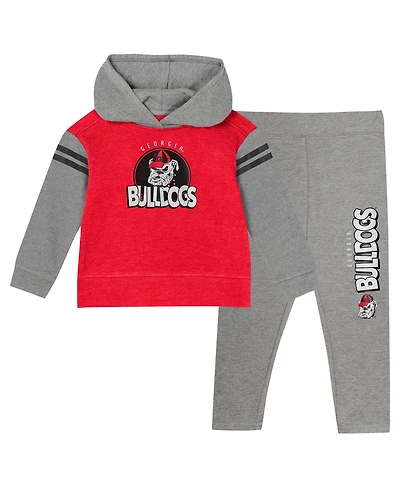 Outerstuff Girls Toddler 2-Piece Georgia Bulldogs Clubhouse Pullover Hoodie and Legging Set