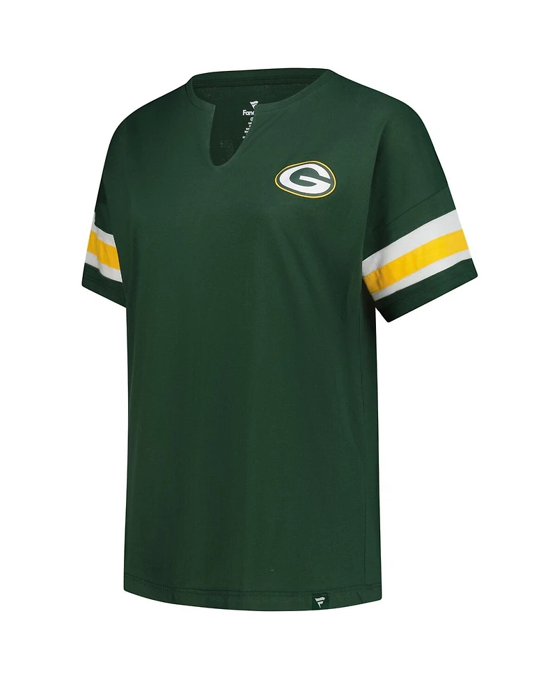 Fanatics Women's Green Bay Packers Plus Redzone Notch Neck T-Shirt