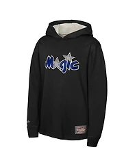 Mitchell & Ness Big Boys and Girls Black Orlando Magic Hardwood Classics Lightweight Thermal Long Sleeve Hoodie T-Shirt
