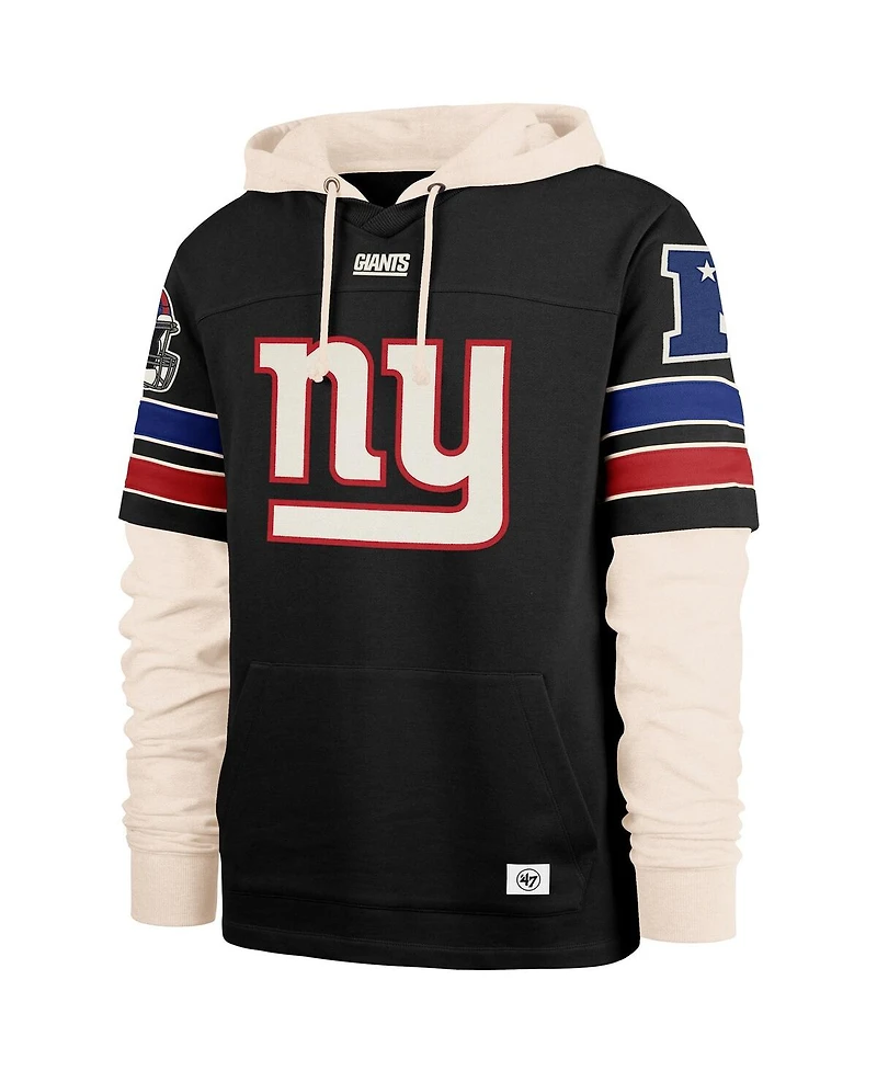 '47 Brand Men's Black New York Giants Split Zone Cornerback Duo Hoodie