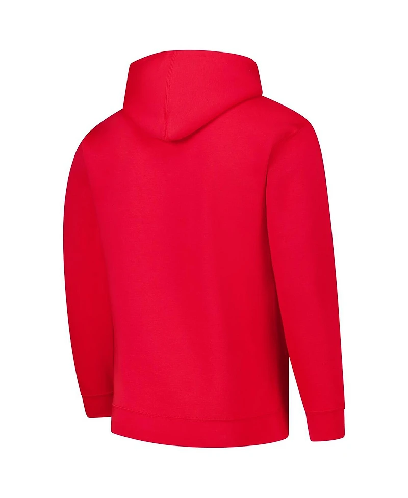 League Collegiate Wear Men's Red Wisconsin Badgers Bendy Arch Essential 2.0 Pullover Hoodie