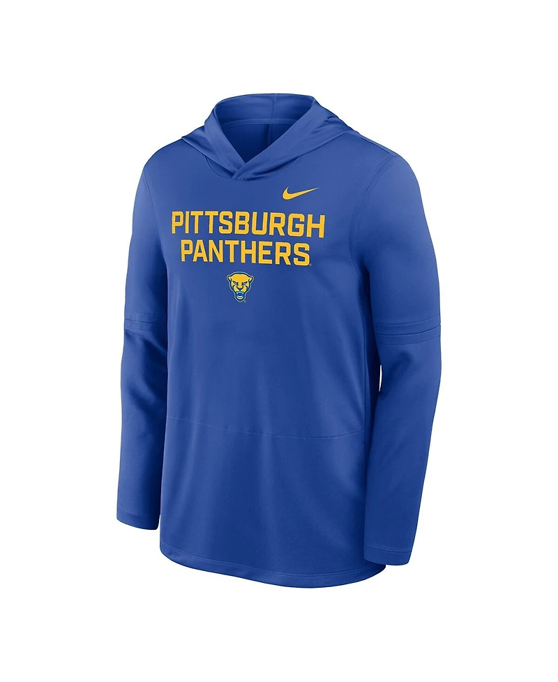 Nike Men's Royal Pitt Panthers 2025 Sideline Dri-fit Long Sleeve Hoodie T-Shirt