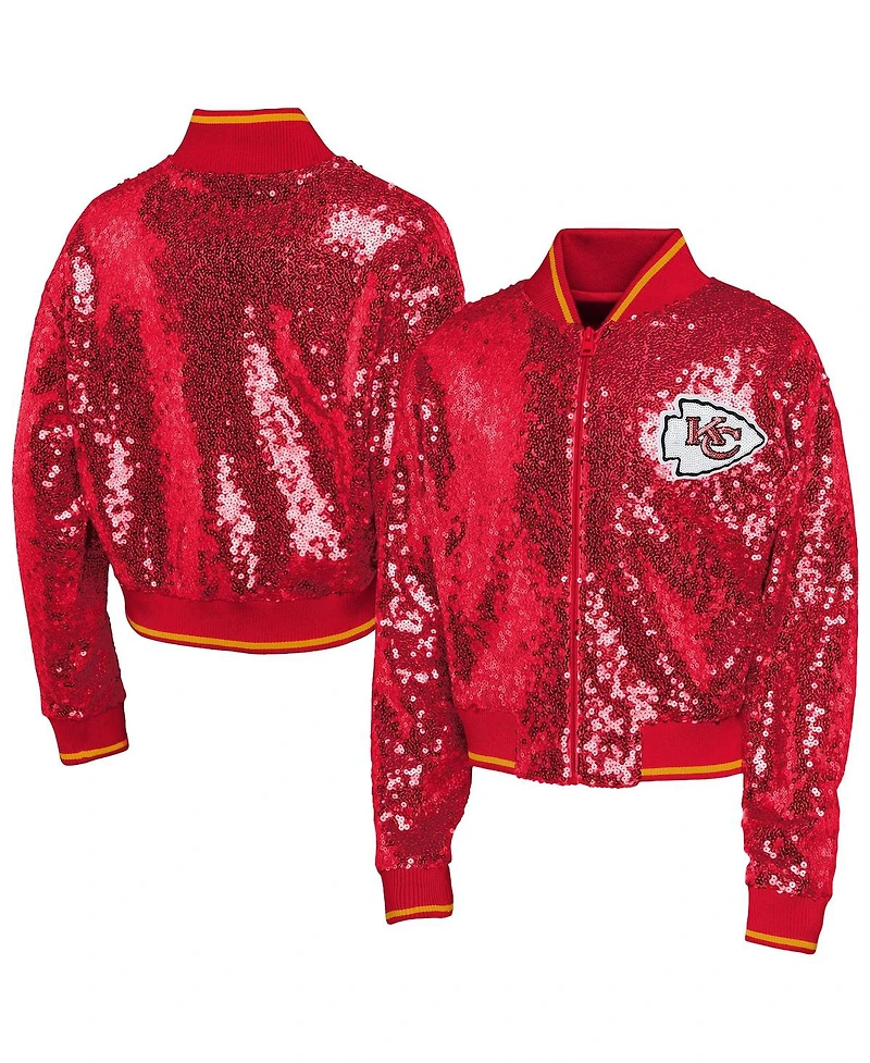 Outerstuff Big Boys and Girls Red Kansas City Chiefs Glam Squad Sequin Jacket