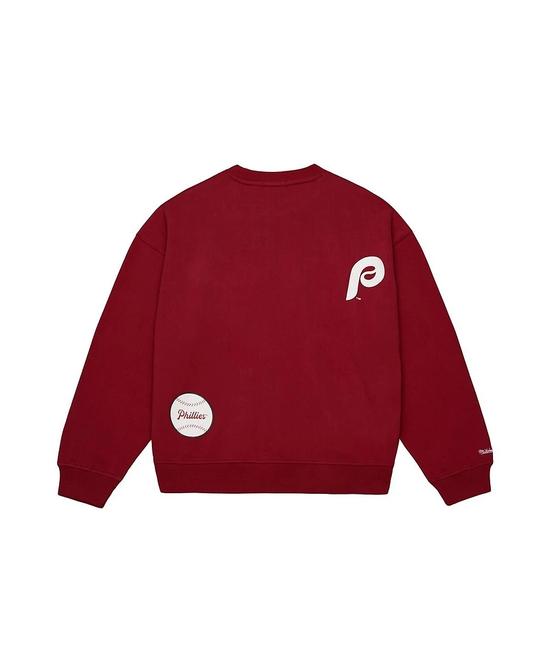 Mitchell & Ness Women's Burgundy Philadelphia Phillies Crewneck Sweatshirt