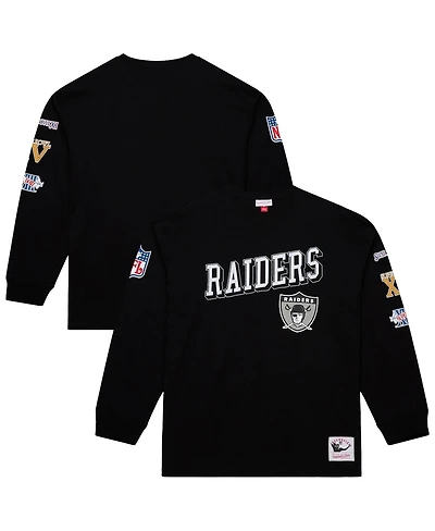 Mitchell & Ness Men's Black Oakland Raiders Training Camp Logos Long Sleeve T-Shirt
