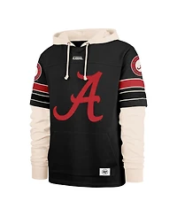 '47 Brand Men's Black Alabama Crimson Tide Split Zone Cornerback Lacer Pullover Hoodie