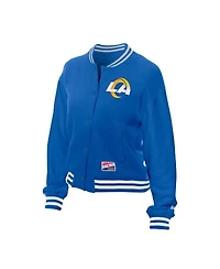 New Era Women's Royal Los Angeles Rams Throwback Fleece Full-Snap Jacket