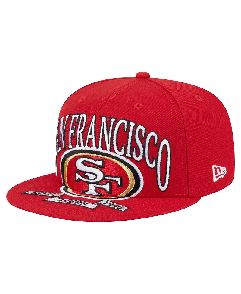 New Era Men's Scarlet San Francisco 49ers Oversized 59FIFTY Fitted Hat