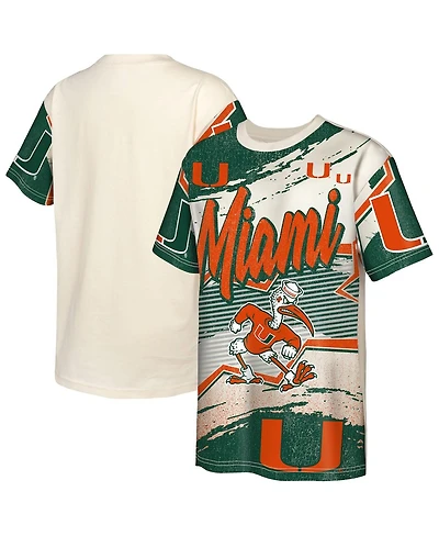 Outerstuff Big Boys and Girls Cream Miami Hurricanes Make Noise T-Shirt