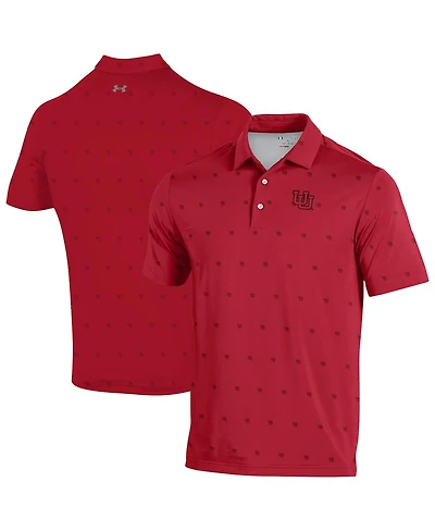Under Armour Men's Red Utah Utes Gameday Armourfuse Polo Shirt