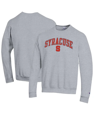 Champion Men's Heather Gray Syracuse Orange Arch Over Logo Pullover Sweatshirt