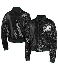 Outerstuff Big Boys and Girls Black Philadelphia Eagles Glam Squad Sequin Jacket