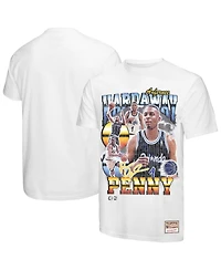 Mitchell & Ness Men's Penny Hardaway White Orlando Magic Hardwood Classics Commemorative Player Collage T-Shirt