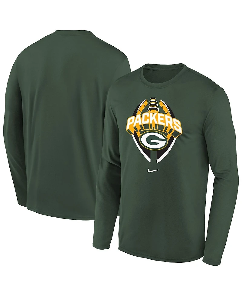 Nike Big Boys and Girls Green Bay Packers Primetime Legend Icon Long Sleeve Performance T-Shirt