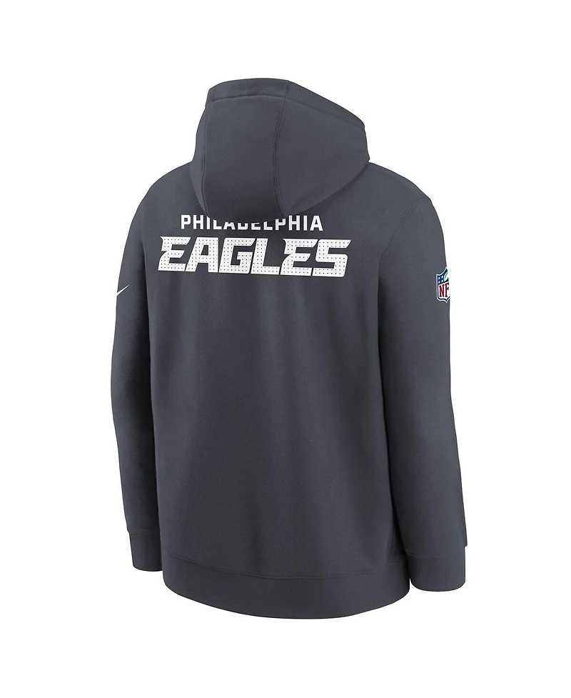 Nike Big Boys and Girls Charcoal Philadelphia Eagles Sideline Club Fleece Hoodie