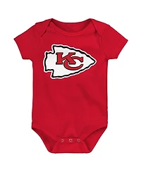 Outerstuff Newborn 3-Pack Kansas City Chiefs Little Tike Bodysuit Set