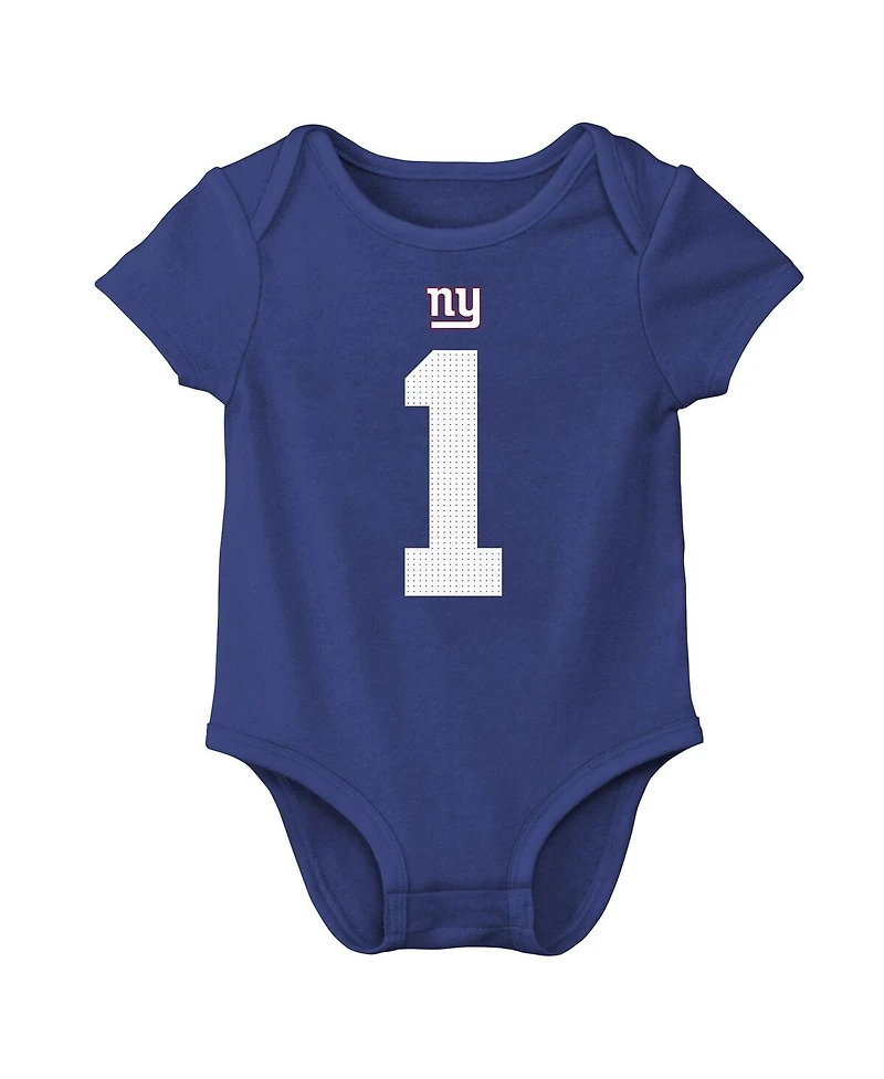 Nike Baby Boys and Girls Malik Nabers Royal New York Giants Player Name Number Bodysuit