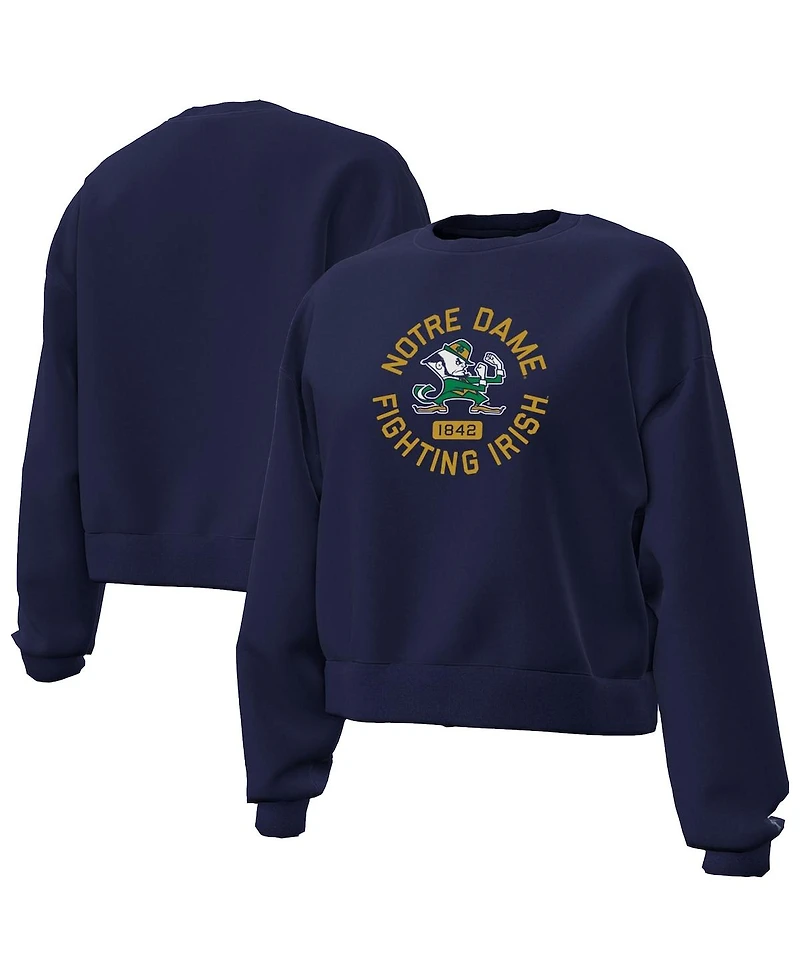 Under Armour Women's Navy Notre Dame Fighting Irish Essentials Icon Fleece Tri-Blend Sweatshirt