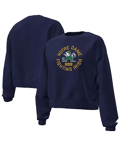 Under Armour Women's Navy Notre Dame Fighting Irish Essentials Icon Fleece Tri-Blend Sweatshirt