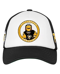 Mitchell & Ness Big Boys and Girls White Pittsburgh Penguins Mascot Adjustable Trucker Hat