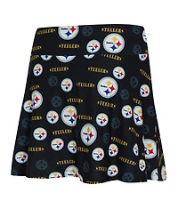 Concepts Sport Women's Black Pittsburgh Steelers Mosaic Allover Print Skort