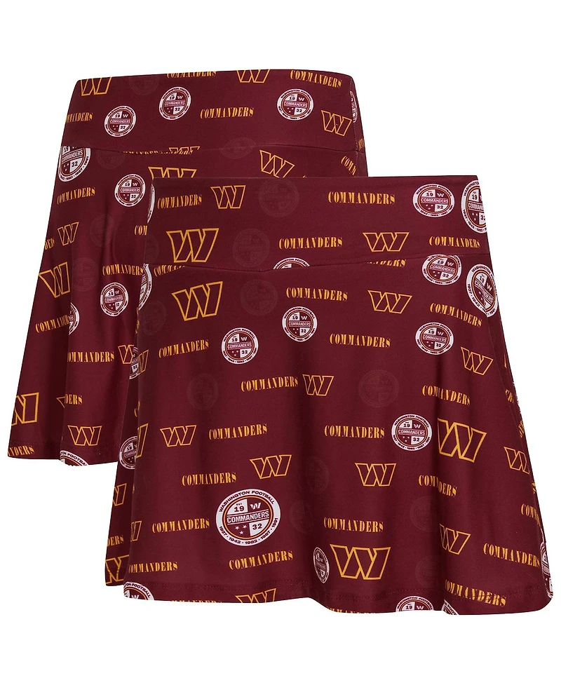 Concepts Sport Women's Burgundy Washington Commanders Mosaic Allover Print Skort
