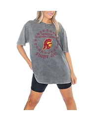 Gameday Couture Women's Charcoal Usc Trojans On Point Oversized T-Shirt
