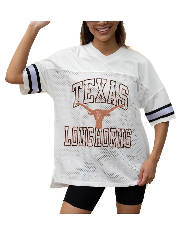 Gameday Couture Women's White Texas Longhorns Iconic Oversized Fashion Jersey