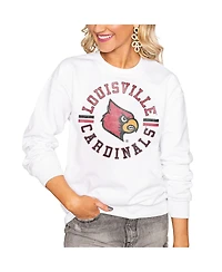 Gameday Couture Women's White Louisville Cardinals Oversized Days Perfect Crew Sweatshirt