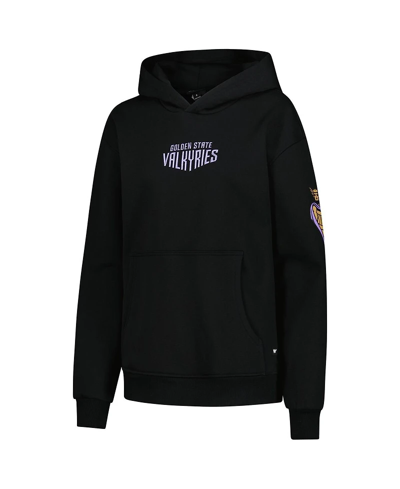 The Wild Collective Women's Black Golden State Valkyries Icon Fleece Pullover Hoodie