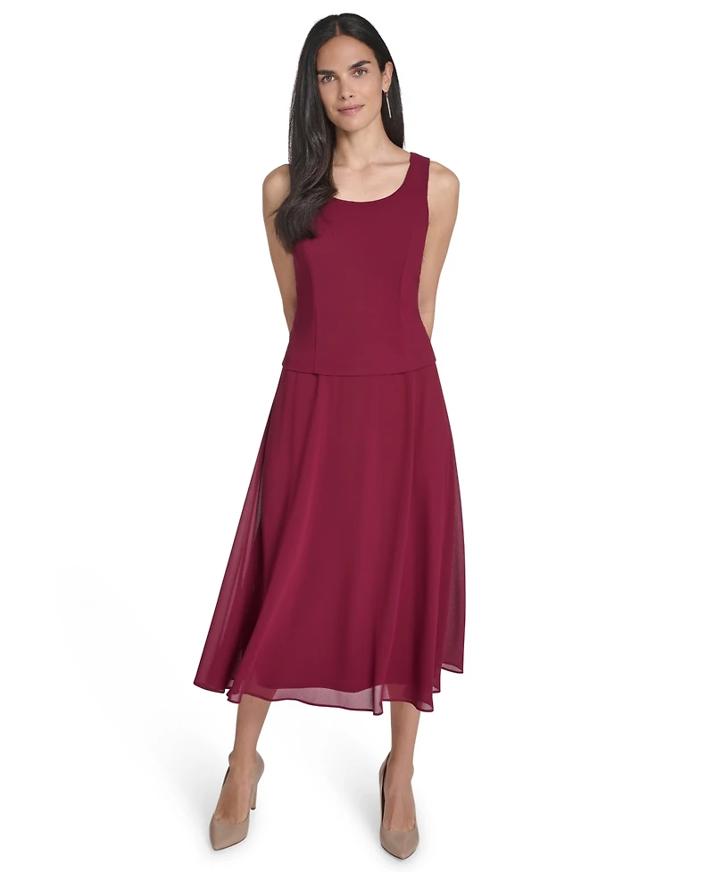 Jessica Howard Women's Soutache Jacket & Jewel-Neck Midi Dress