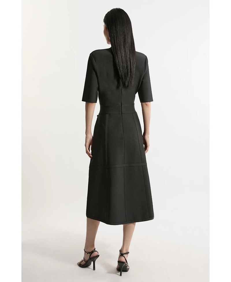 Karen Millen Asymmetric Knit Midi Dress