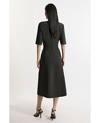 Karen Millen Asymmetric Knit Midi Dress