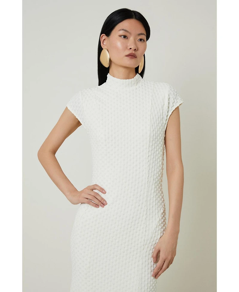 Karen Millen Women's Textured Jersey Dramatic Hem Maxi Dress