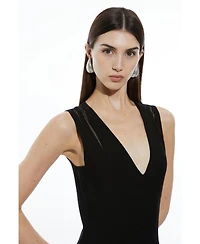 Karen Millen Women's Sheer Skirt Maxi Knit Dress