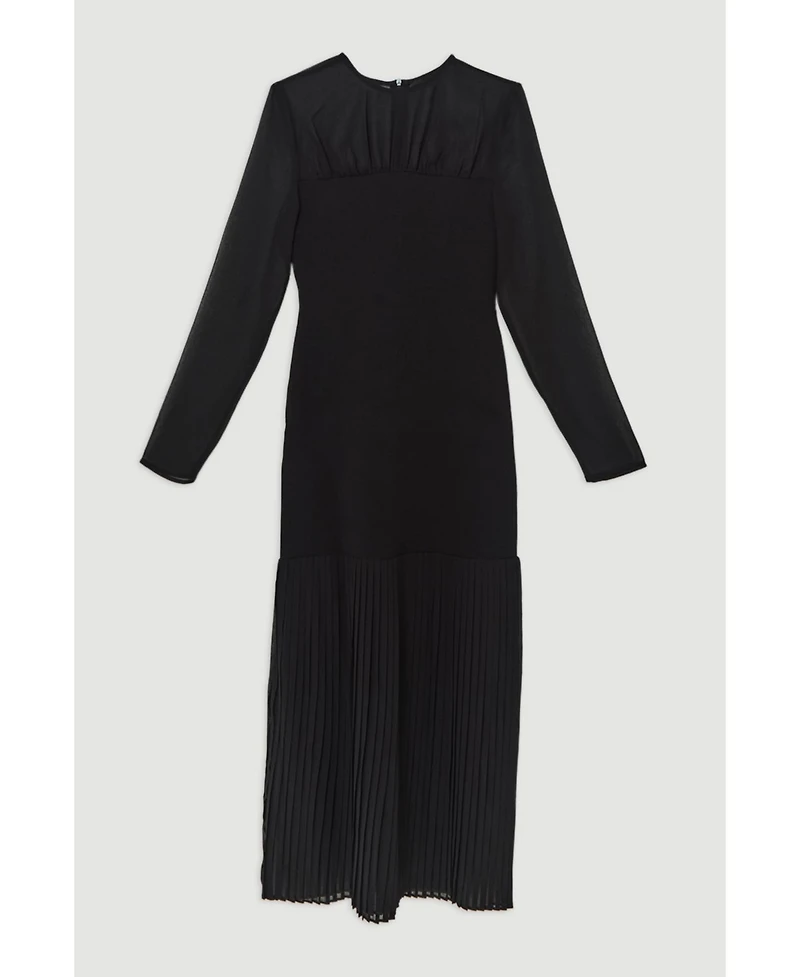 Karen Millen Women's Jersey Pleated Maxi Dress