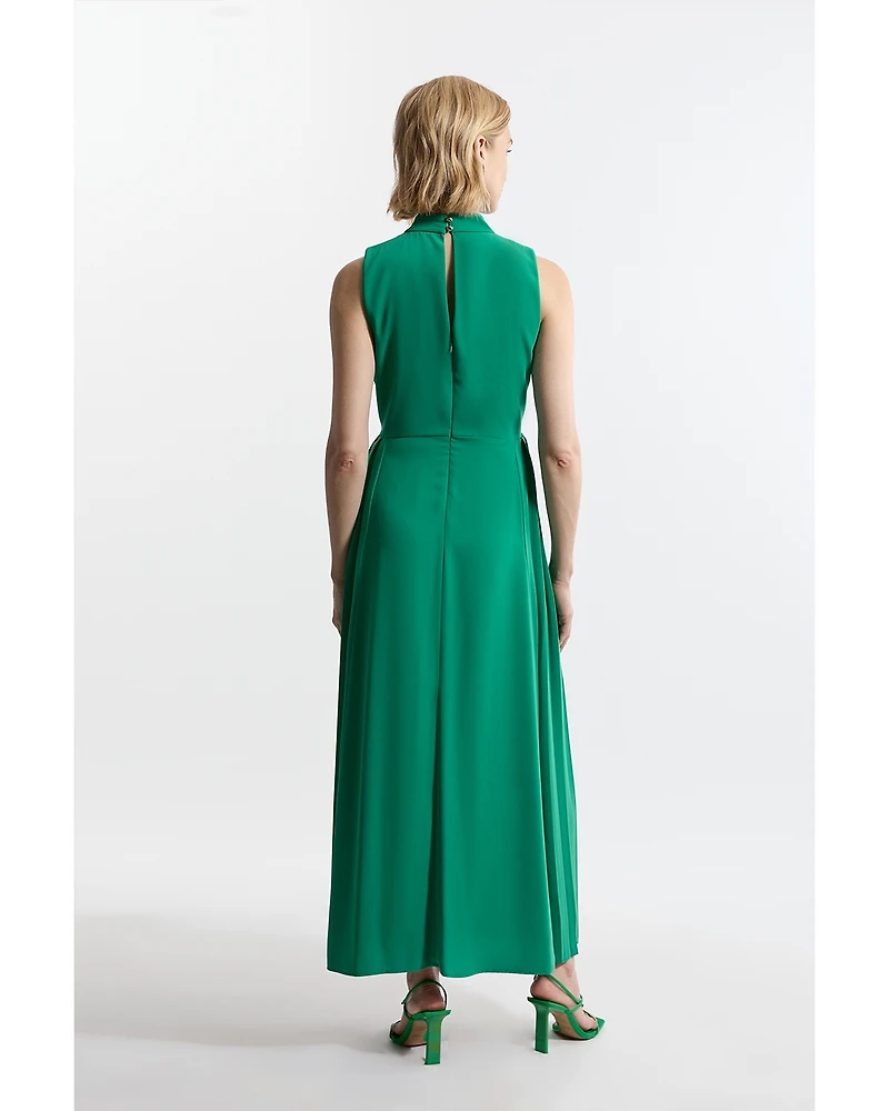 Karen Millen Women's Soft Tailored Pleated Panel Midaxi Dress