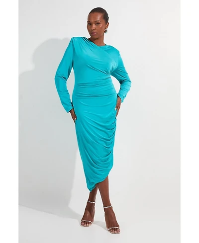 Karen Millen Women's Long Sleeve Ruched Maxi Dress