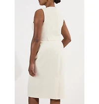 Karen Millen Women's Essential Belted Tailored Midi Dress