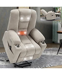 Boyel Living Large Power Lift Chair Recliner with Massage and Heat for Elderly Usb Type C Ports
